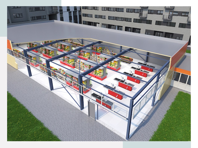 Строительство магазинов в Белорецк от 608 руб. за м²